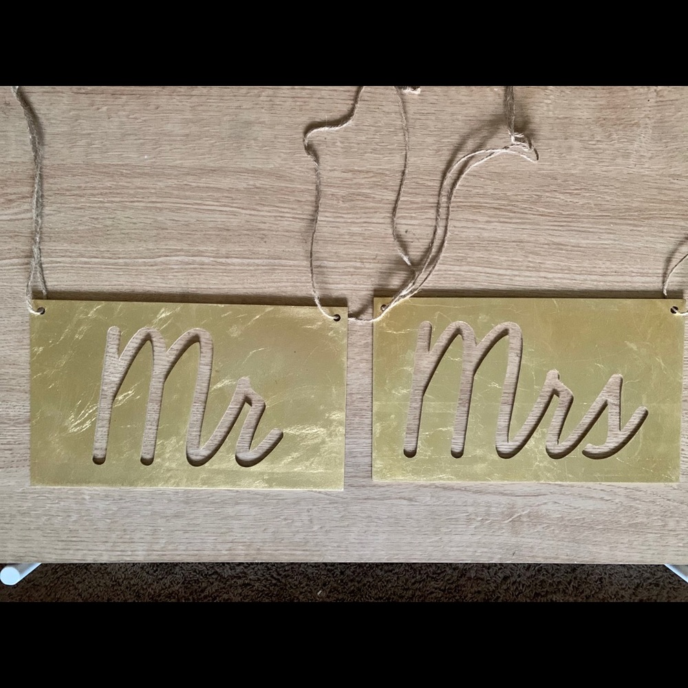 Gold Wedding Chair Signs